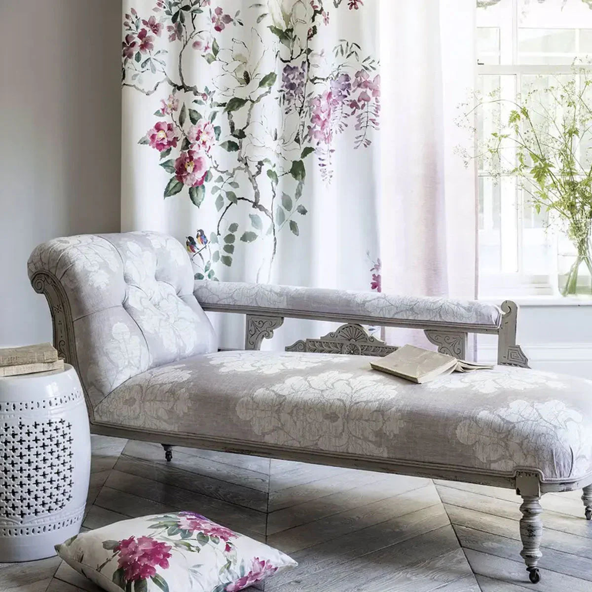 Magnolia & Blossom Cotton Fabric - Sanderson