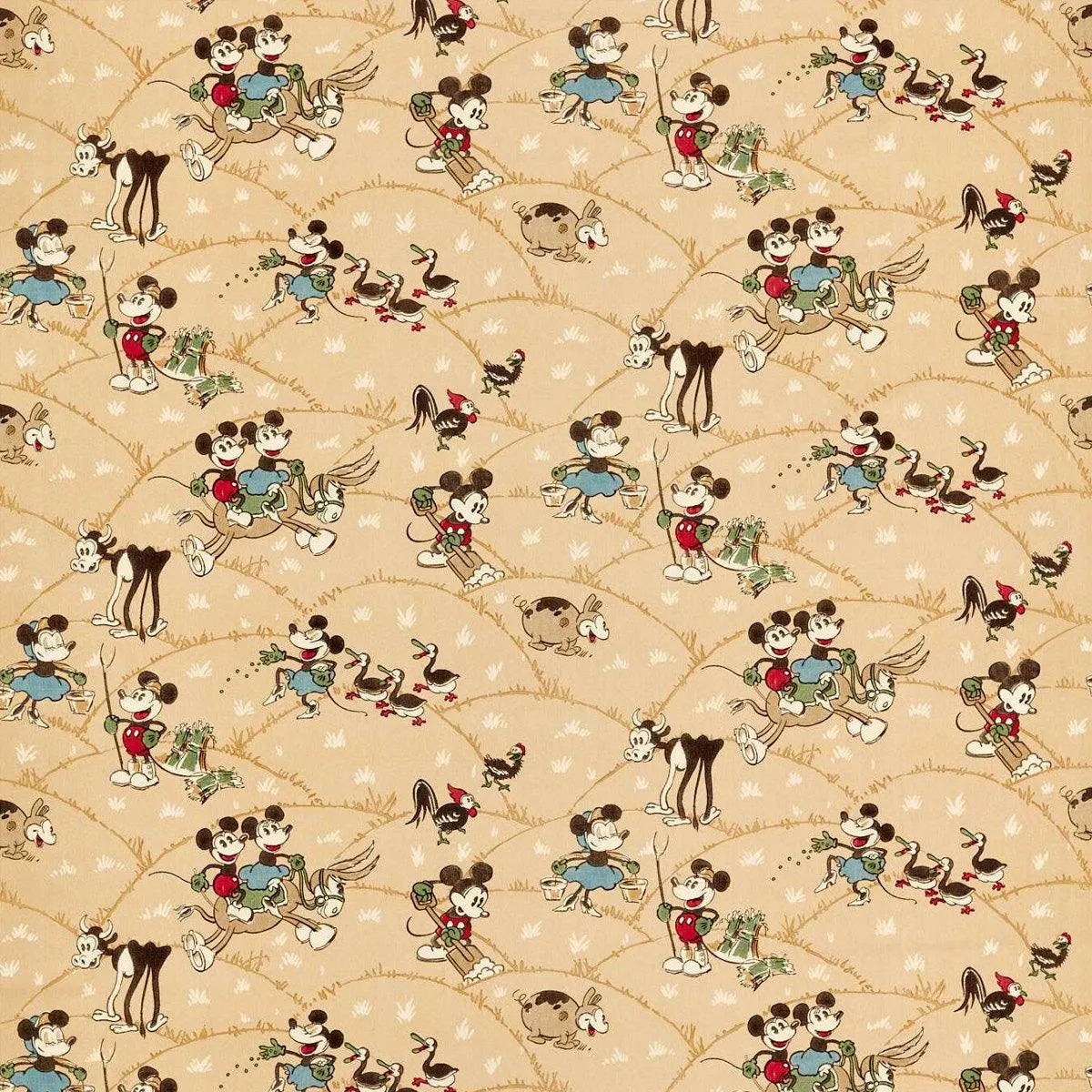 Mickey At The Farm Fabric - Sanderson X Disney