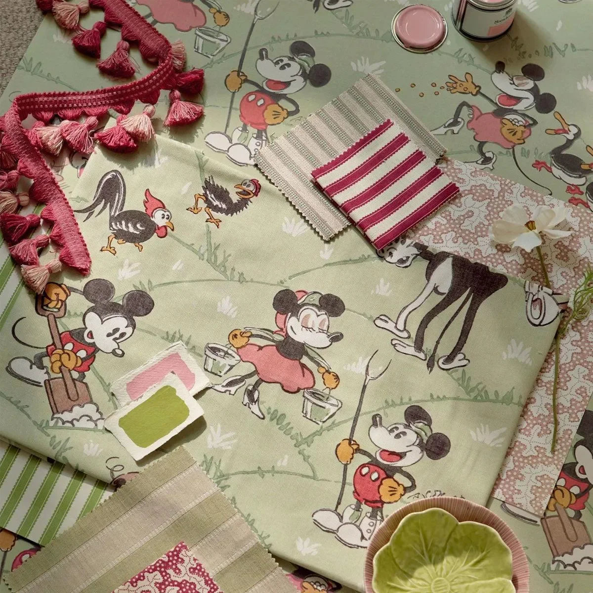Mickey At The Farm Fabric - Sanderson X Disney