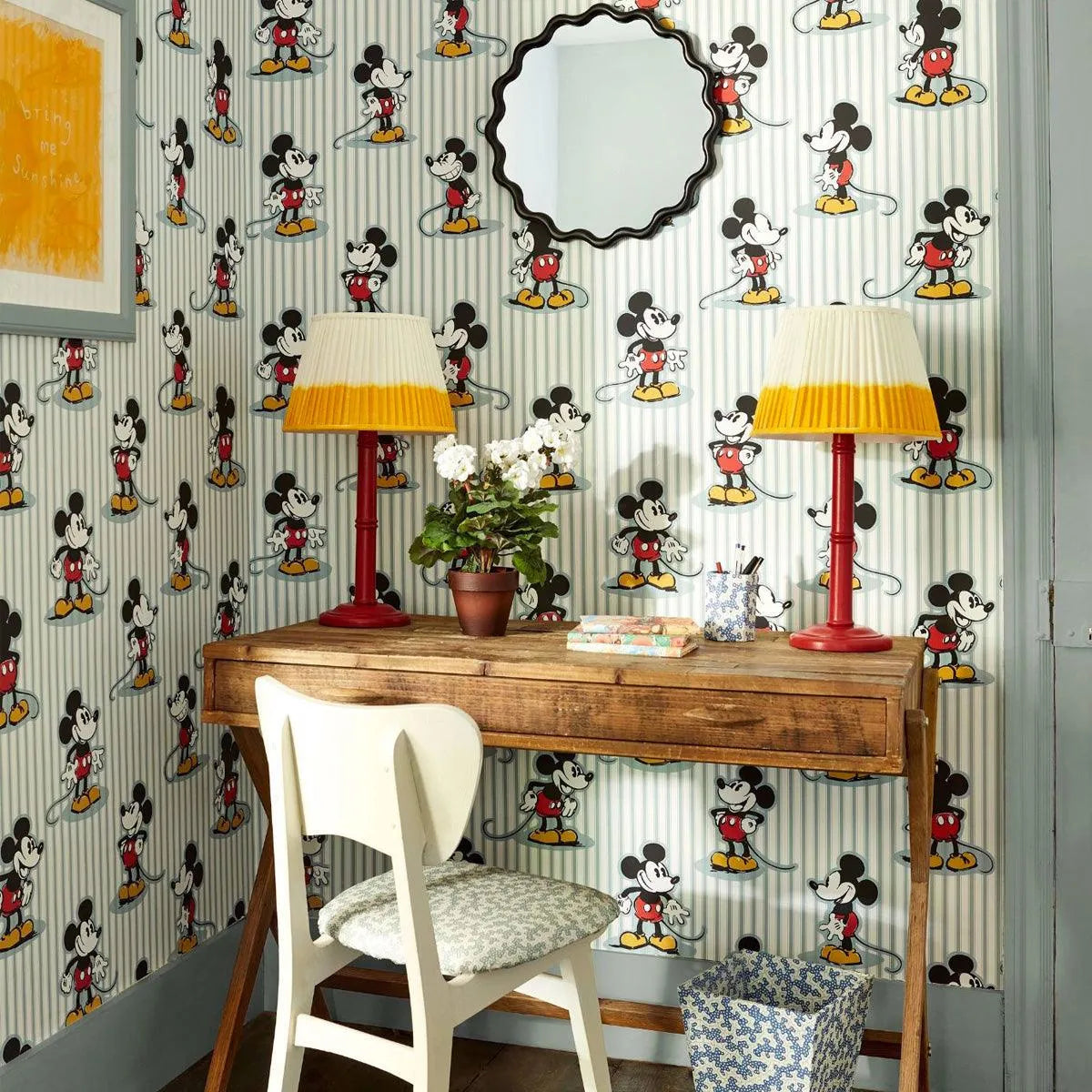 Mickey Stripe Wallpaper - Sanderson X Disney