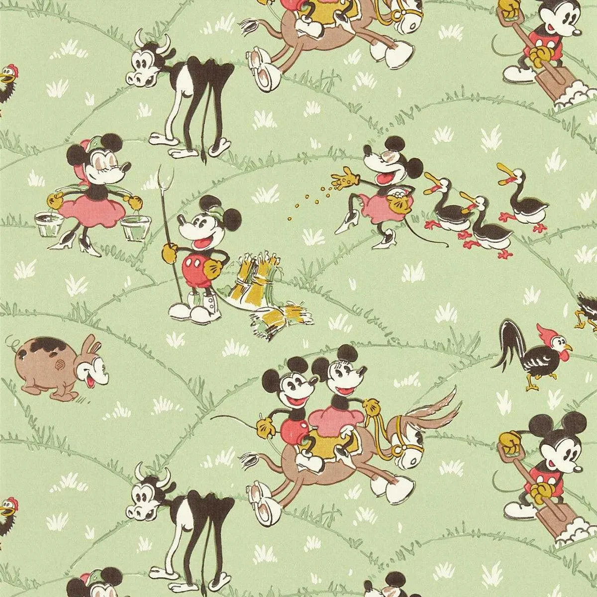 Mickey At The Farm Wallpaper - Sanderson X Disney