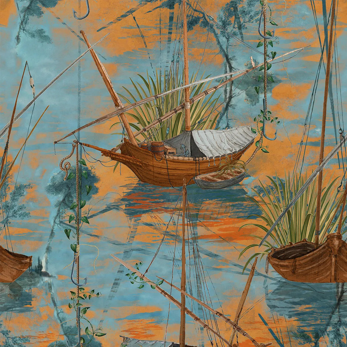 Moored Boats Wallpaper - Mind The Gap