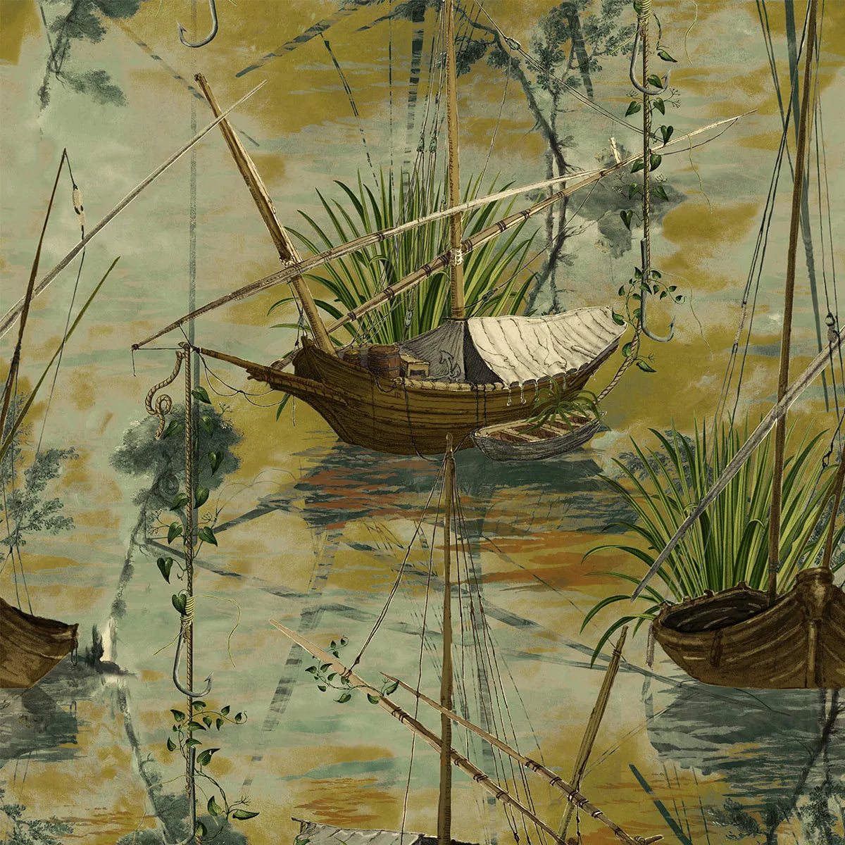 Moored Boats Wallpaper - Mind The Gap