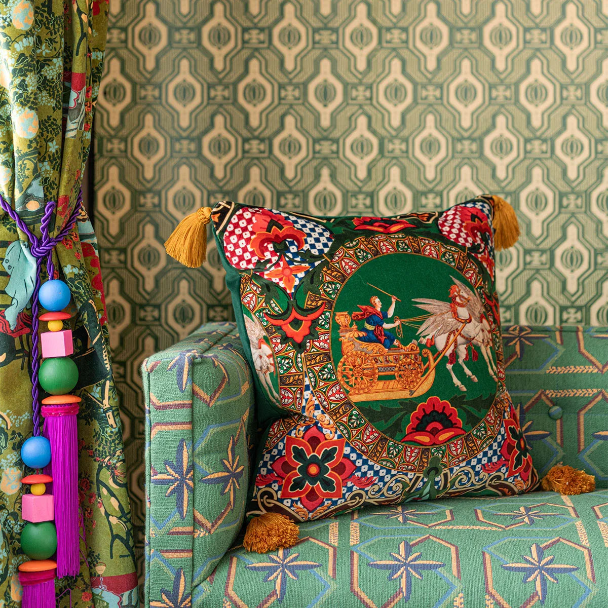 Mythology Velvet Cushion - Mind The Gap