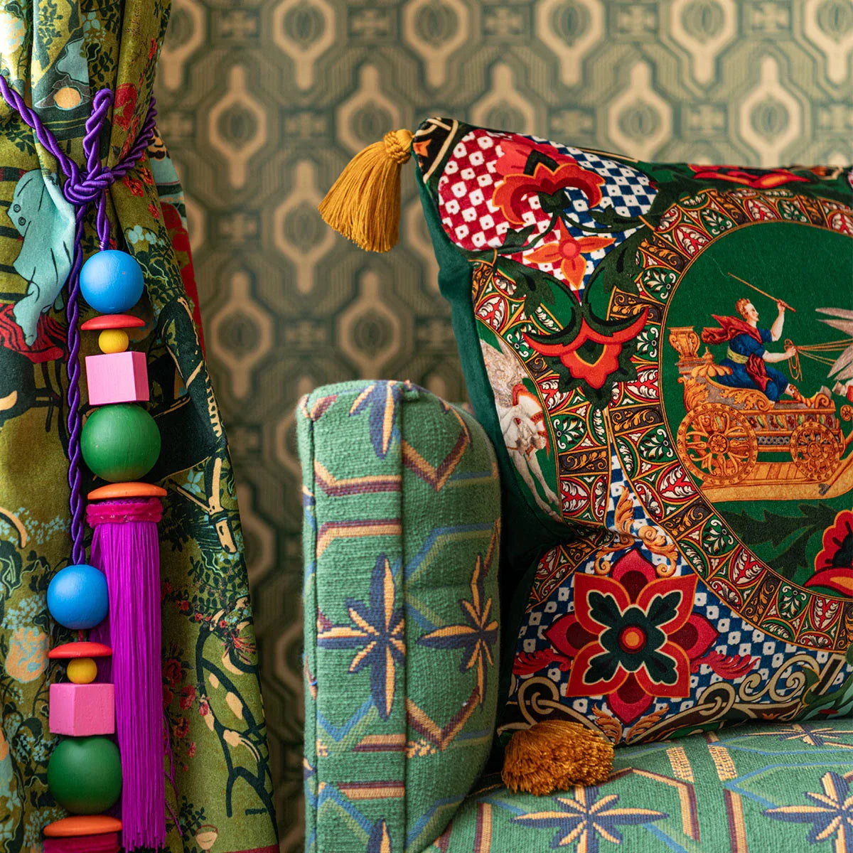 Mythology Velvet Cushion - Mind The Gap