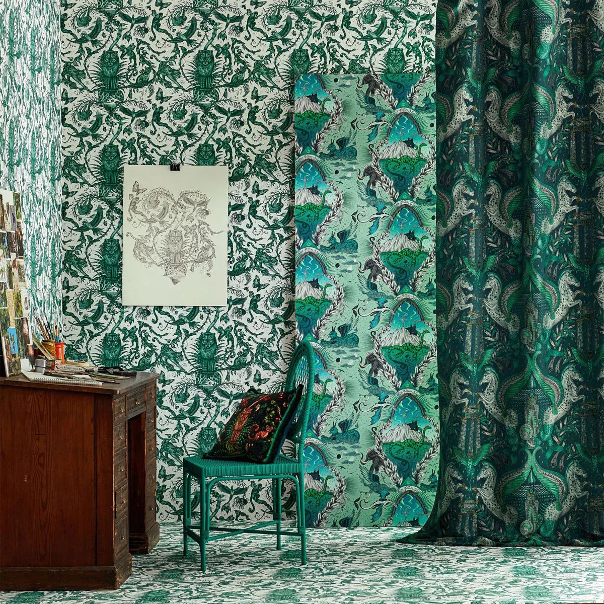Odyssey Mythos Jacquard Fabric - Clarke & Clarke X Emma Shipley