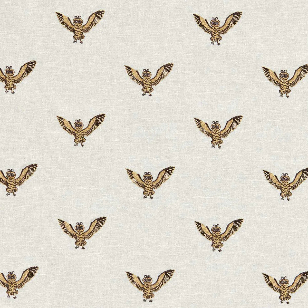 Owl of Athena Embroidery Fabric - Clarke & Clarke X Emma Shipley