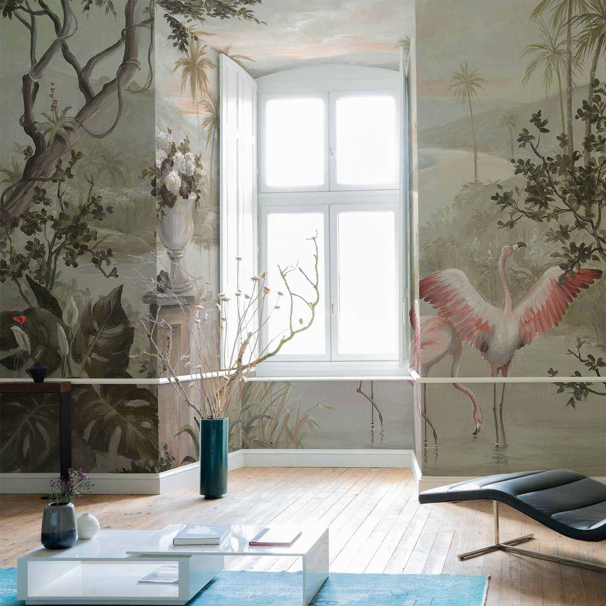 Paisaje con Flamencos Mural Wallpaper - Coordonne