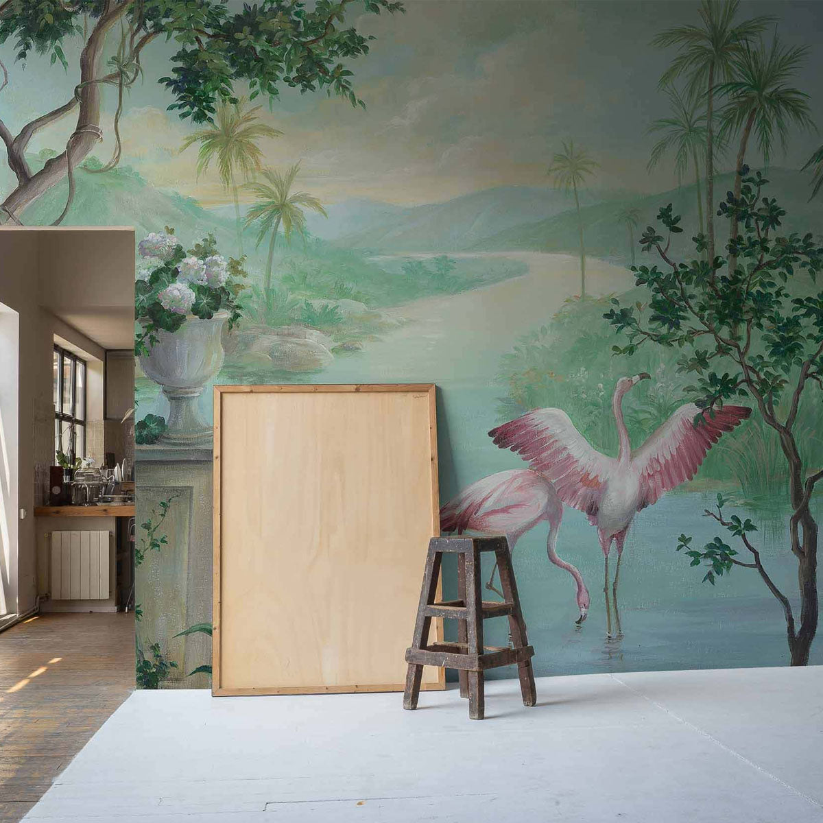 Paisaje con Flamencos Mural Wallpaper - Coordonne