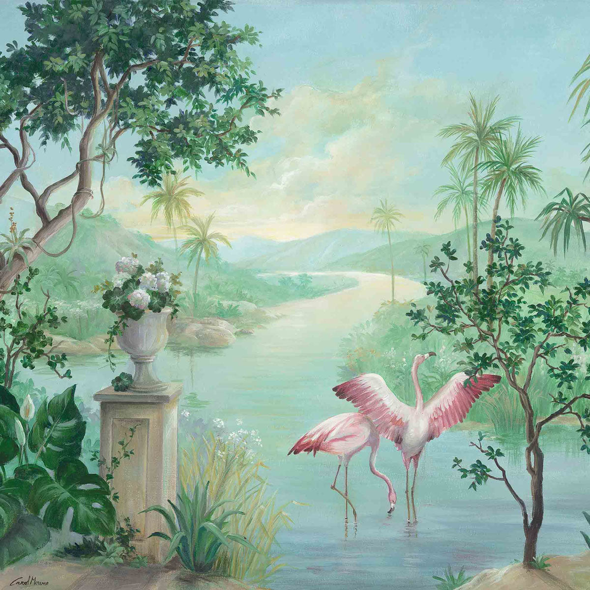 Paisaje con Flamencos Mural Wallpaper - Coordonne