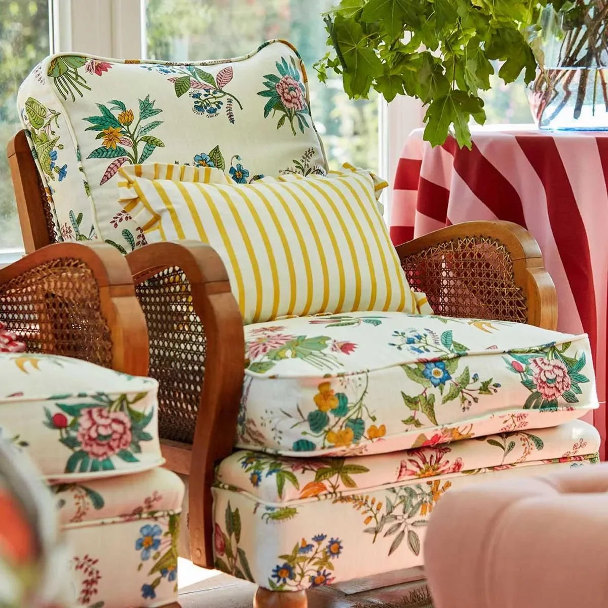 Paper Straw Stripe Fabric - Harlequin X Sophie Robinson