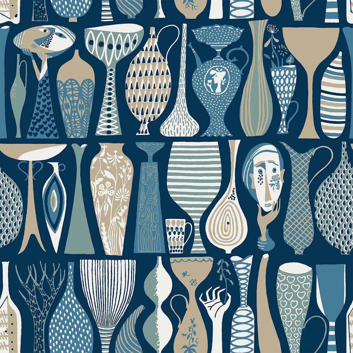 Stig Lindberg Pottery Wallpaper - Borastapeter