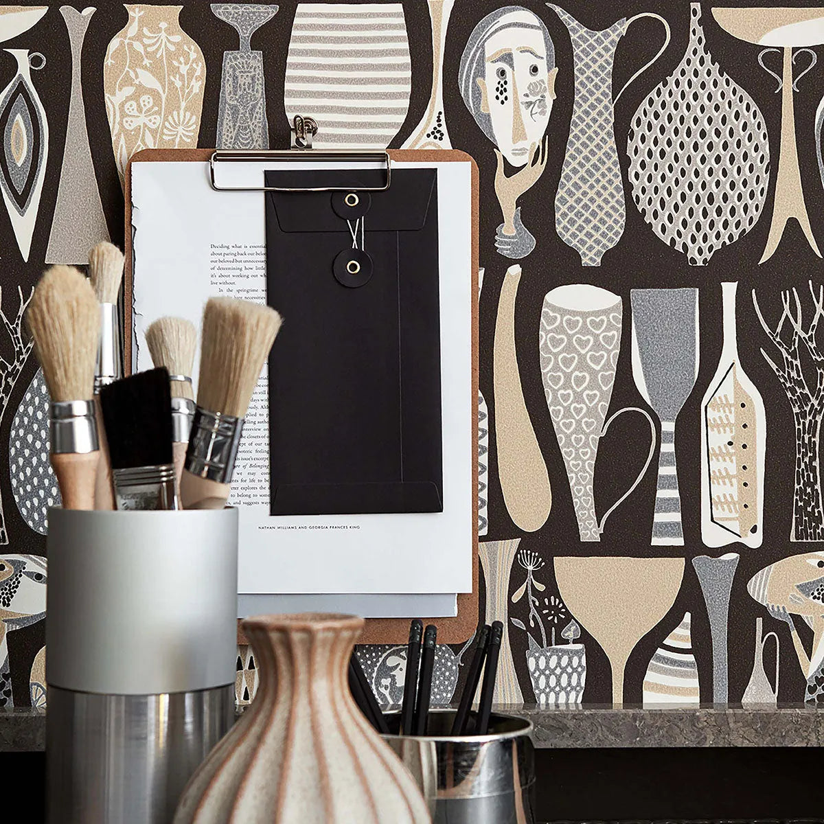Stig Lindberg Pottery Wallpaper - Borastapeter