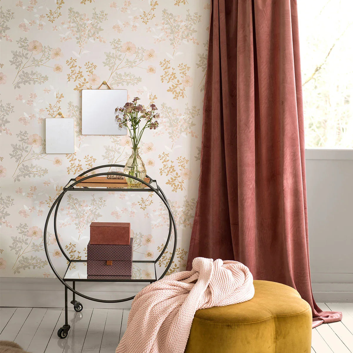 Prairie Rose Wallpaper - Borastapeter