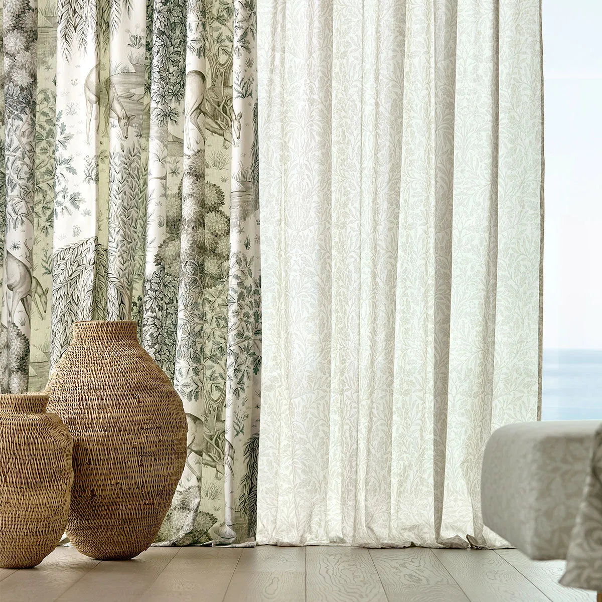 Pure Acorn Sheer Wide Width Fabric - Morris & Co