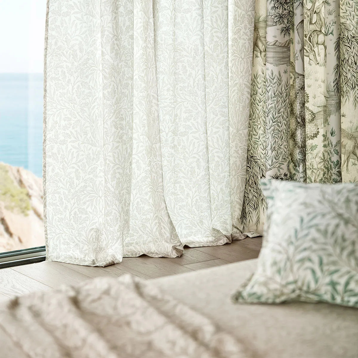 Pure Acorn Sheer Wide Width Fabric - Morris & Co
