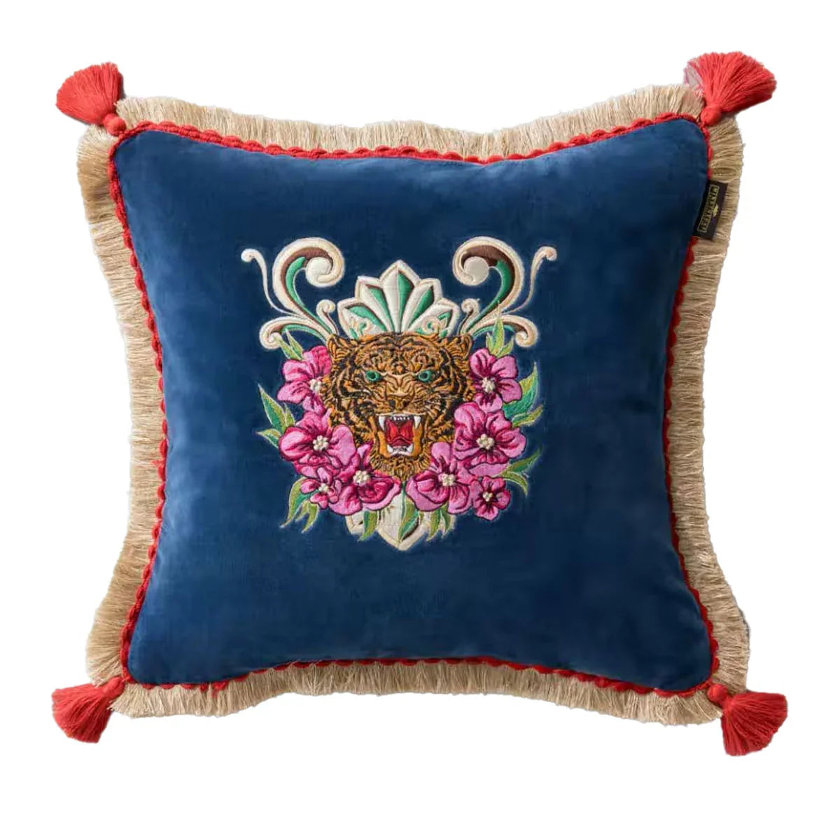Roarrr Embroidered Velvet Cushion - Mind The Gap