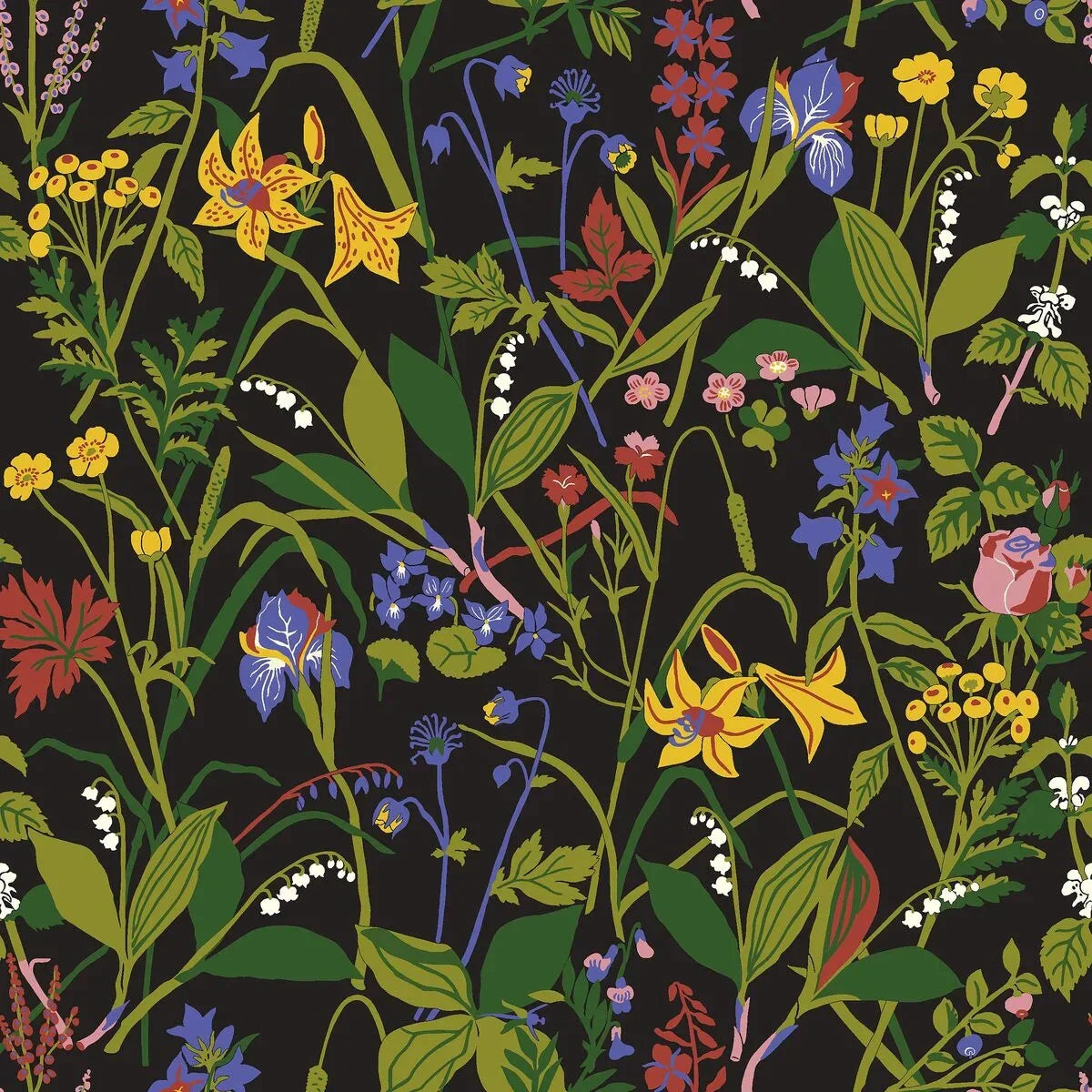 Ros Och Lilja Wallpaper - Borastapeter