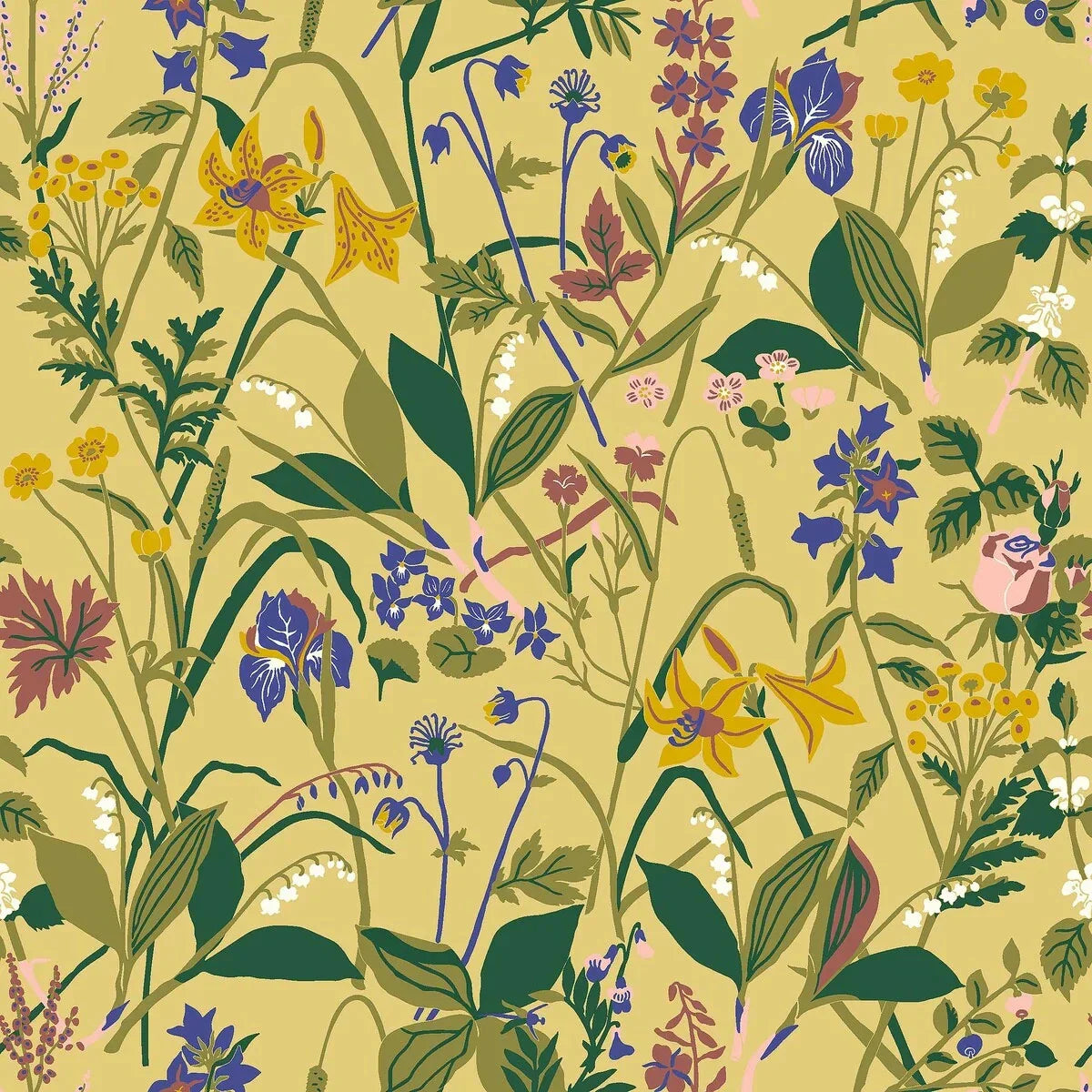 Ros Och Lilja Wallpaper - Borastapeter