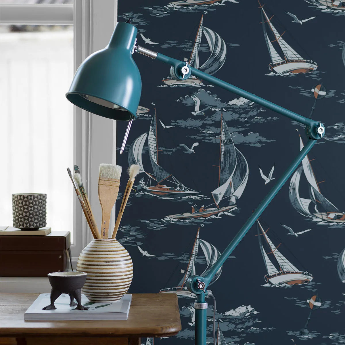 Sailboats Wallpaper - Borastapeter