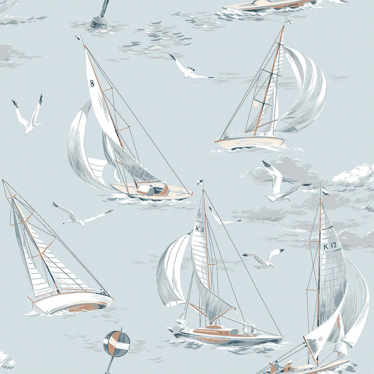 Sailboats Wallpaper - Borastapeter
