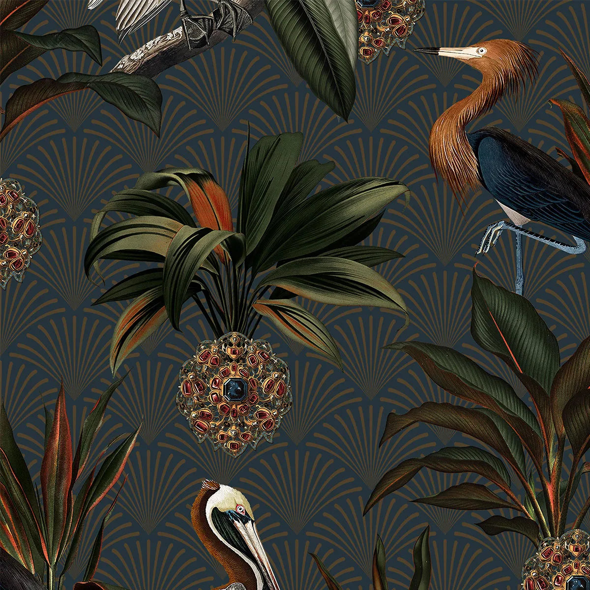Sapphire Birds Wallpaper - Borastapeter