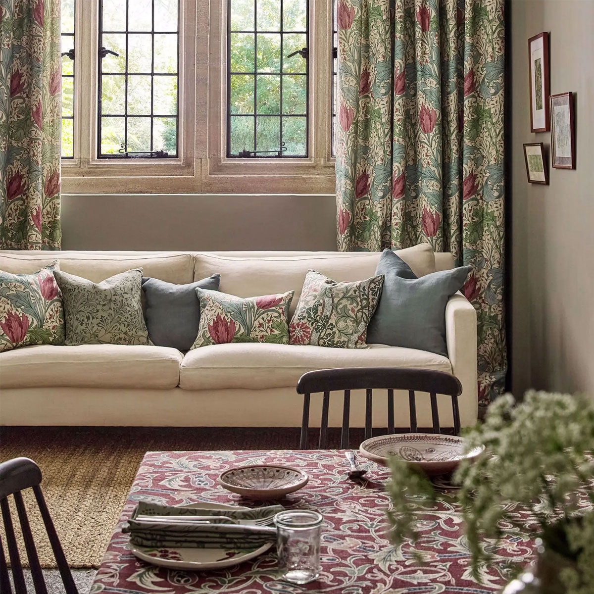 Scrolling Tulip Fabric - Morris & Co