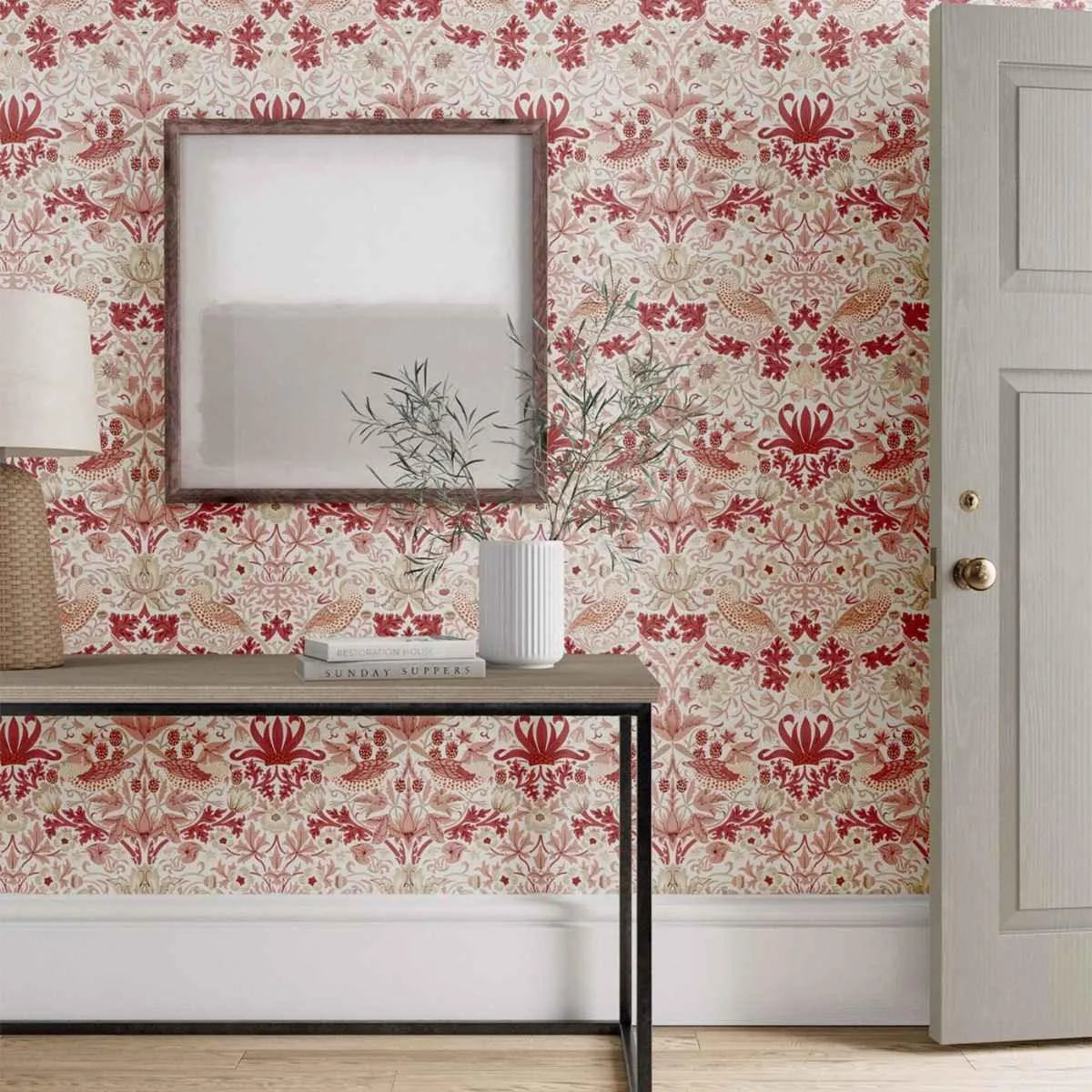 Simply Strawberry Thief Wallpaper - Morris & Co