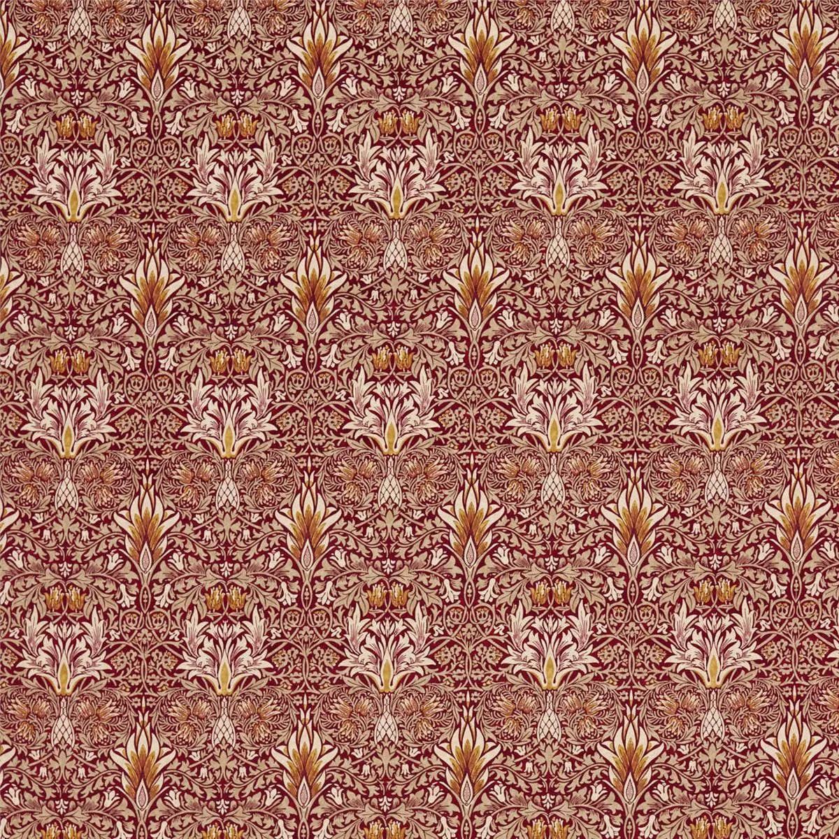 Snakeshead Velvet Crimson/Saffron Fabric - Morris & Co