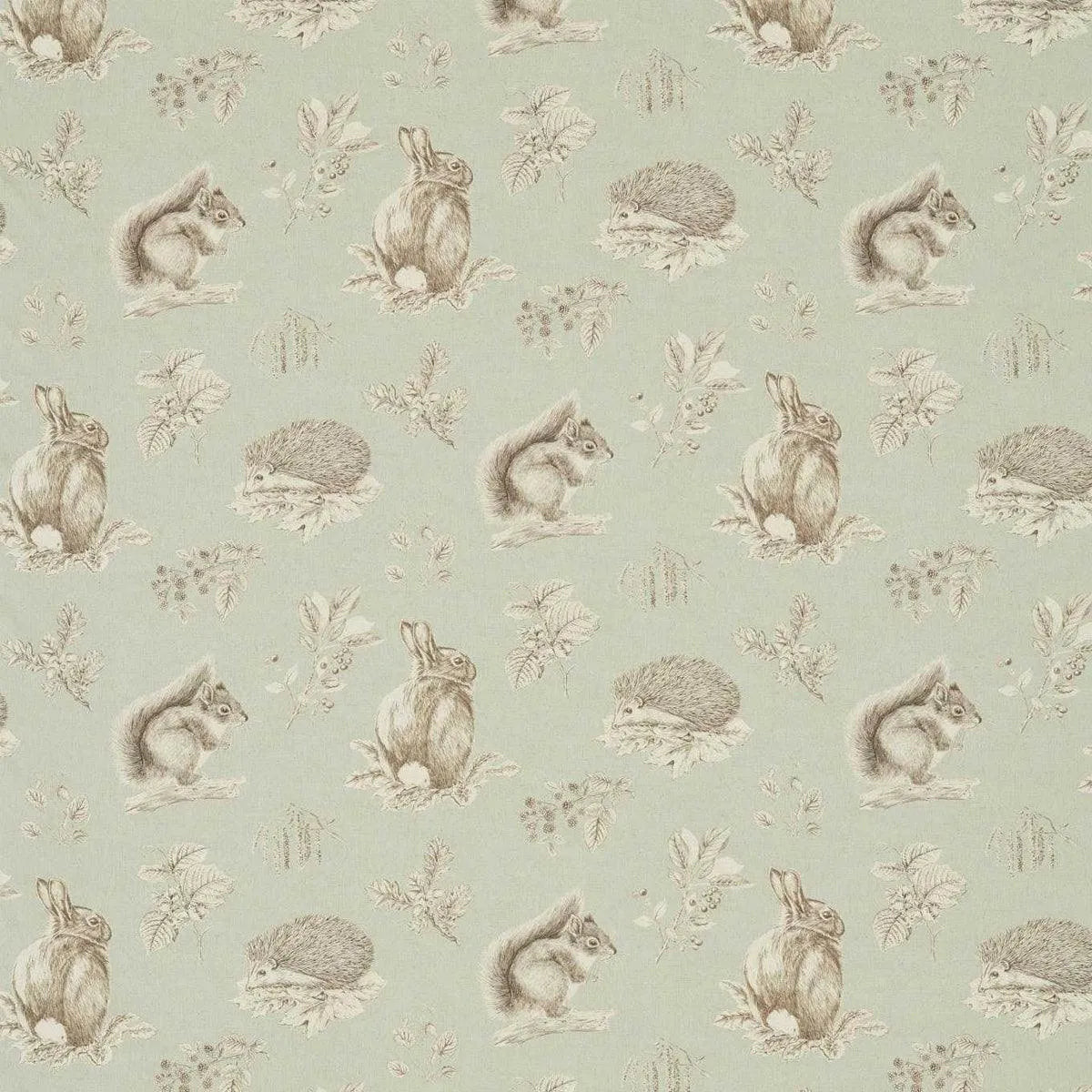Squirrel & Hedgehog Fabric - Sanderson