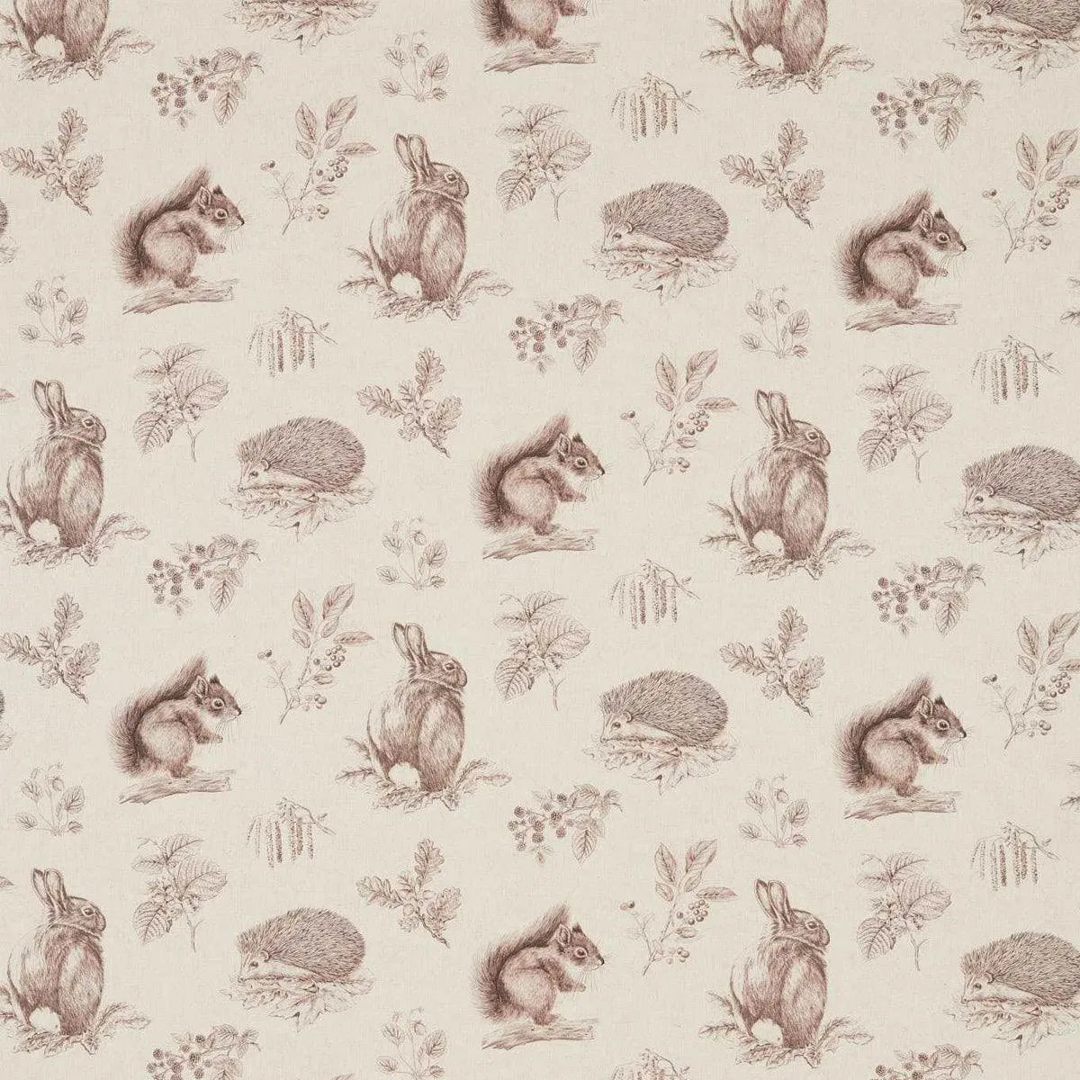 Squirrel & Hedgehog Fabric - Sanderson