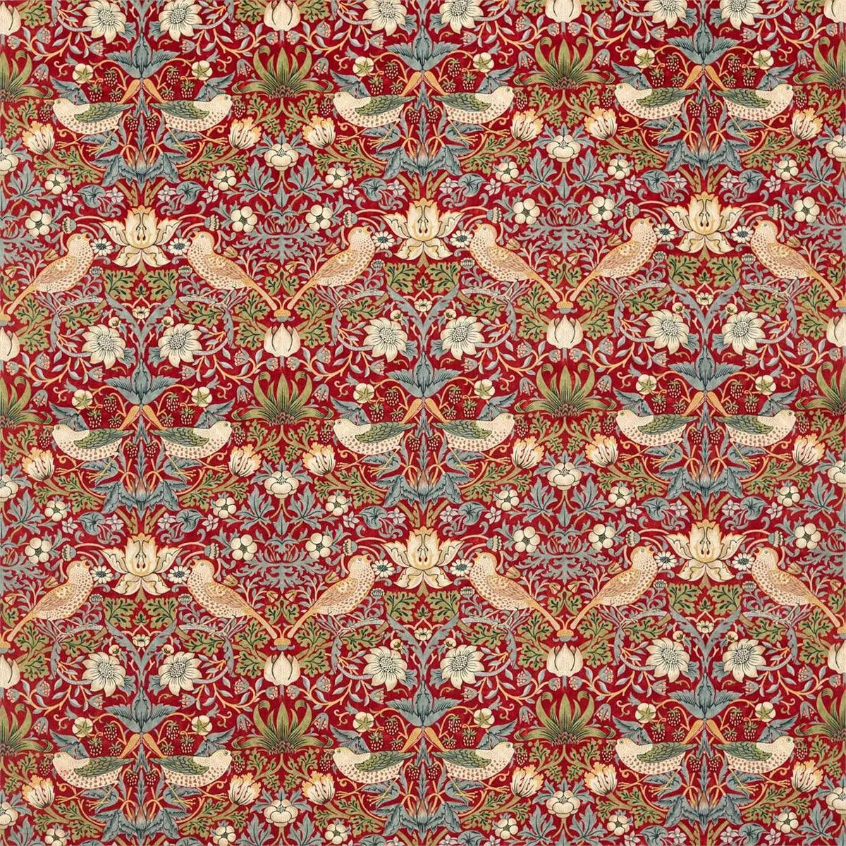 Strawberry Thief Velvet Fabric - Morris & Co