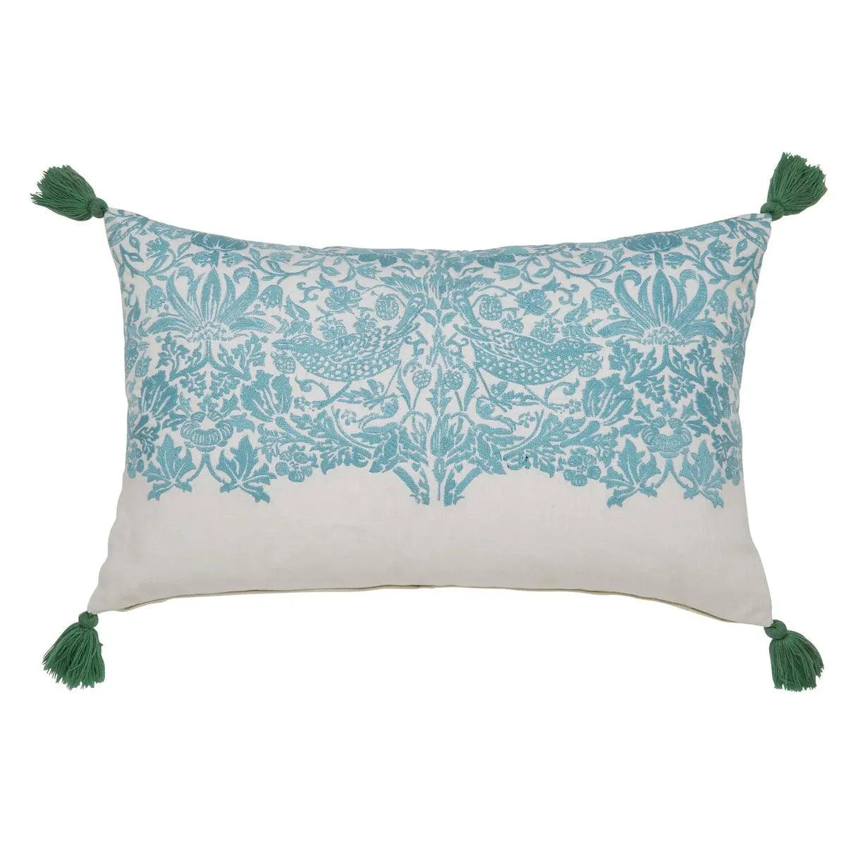 Morris & Co Strawberry Thief Teal Cushion