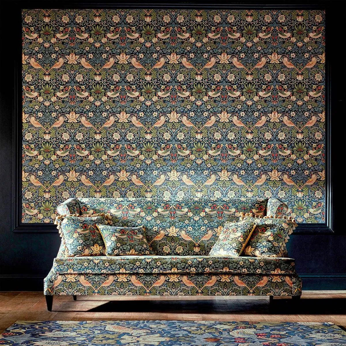 Strawberry Thief Velvet Fabric - Morris & Co