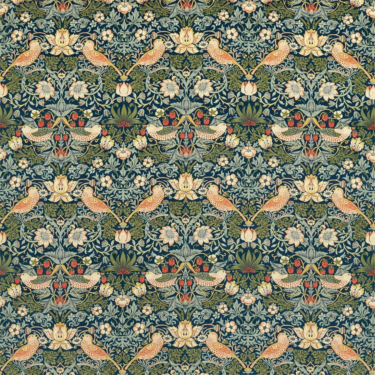 Strawberry Thief Velvet Fabric - Morris & Co