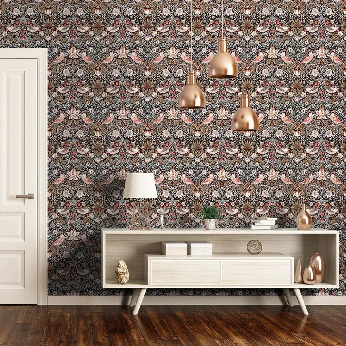 Strawberry Thief Wide Width Wallpaper - Morris & Co