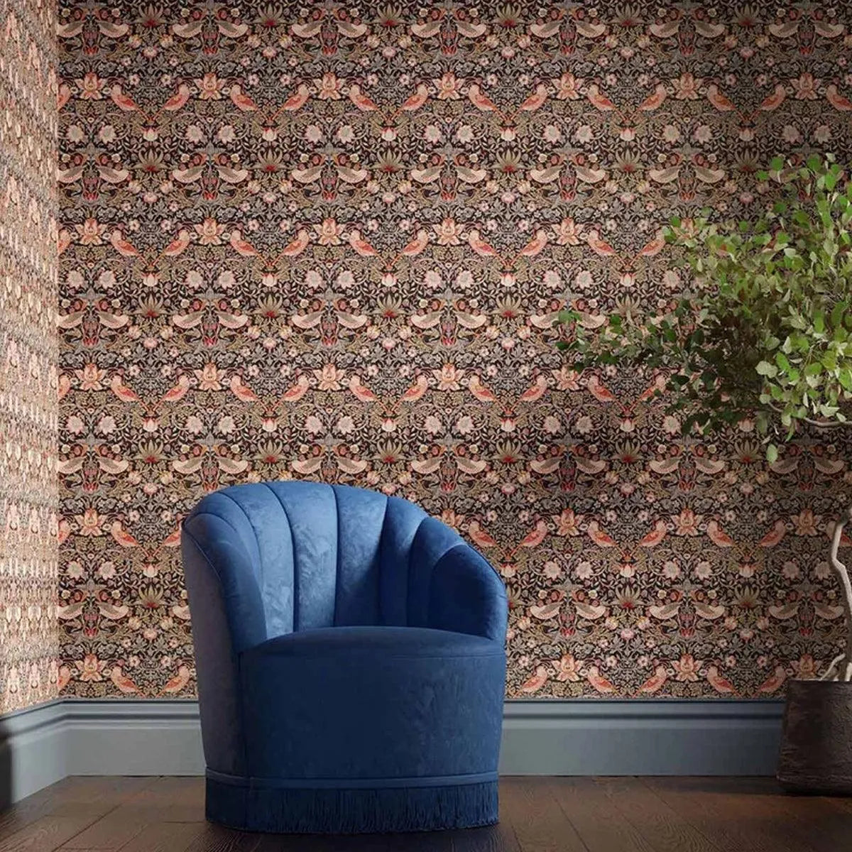 Strawberry Thief Wide Width Wallpaper - Morris & Co