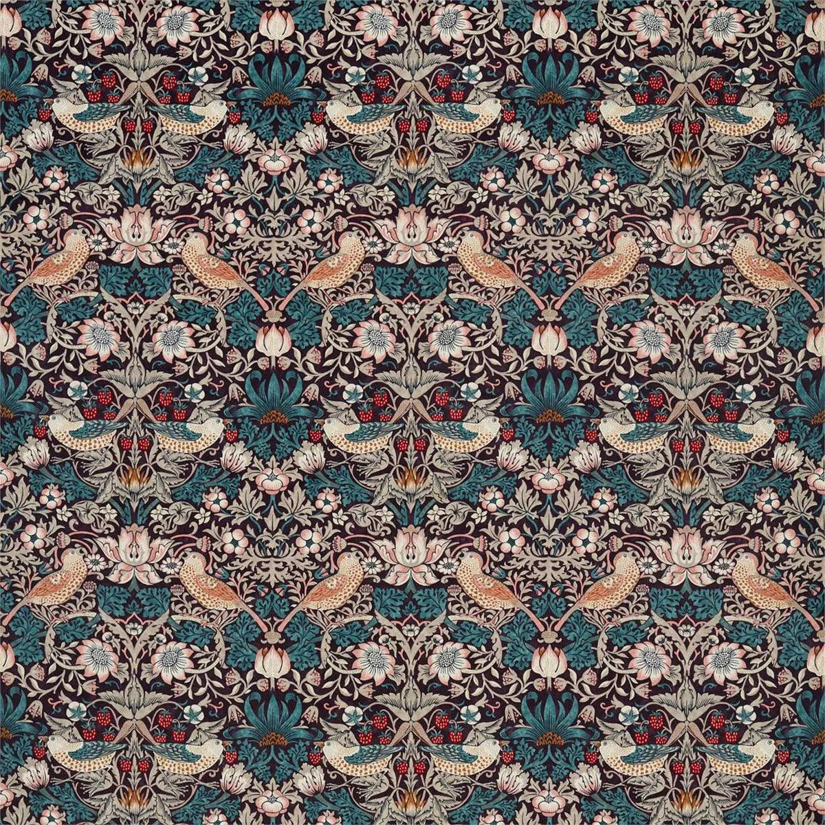 Strawberry Thief Velvet Fabric - Morris & Co