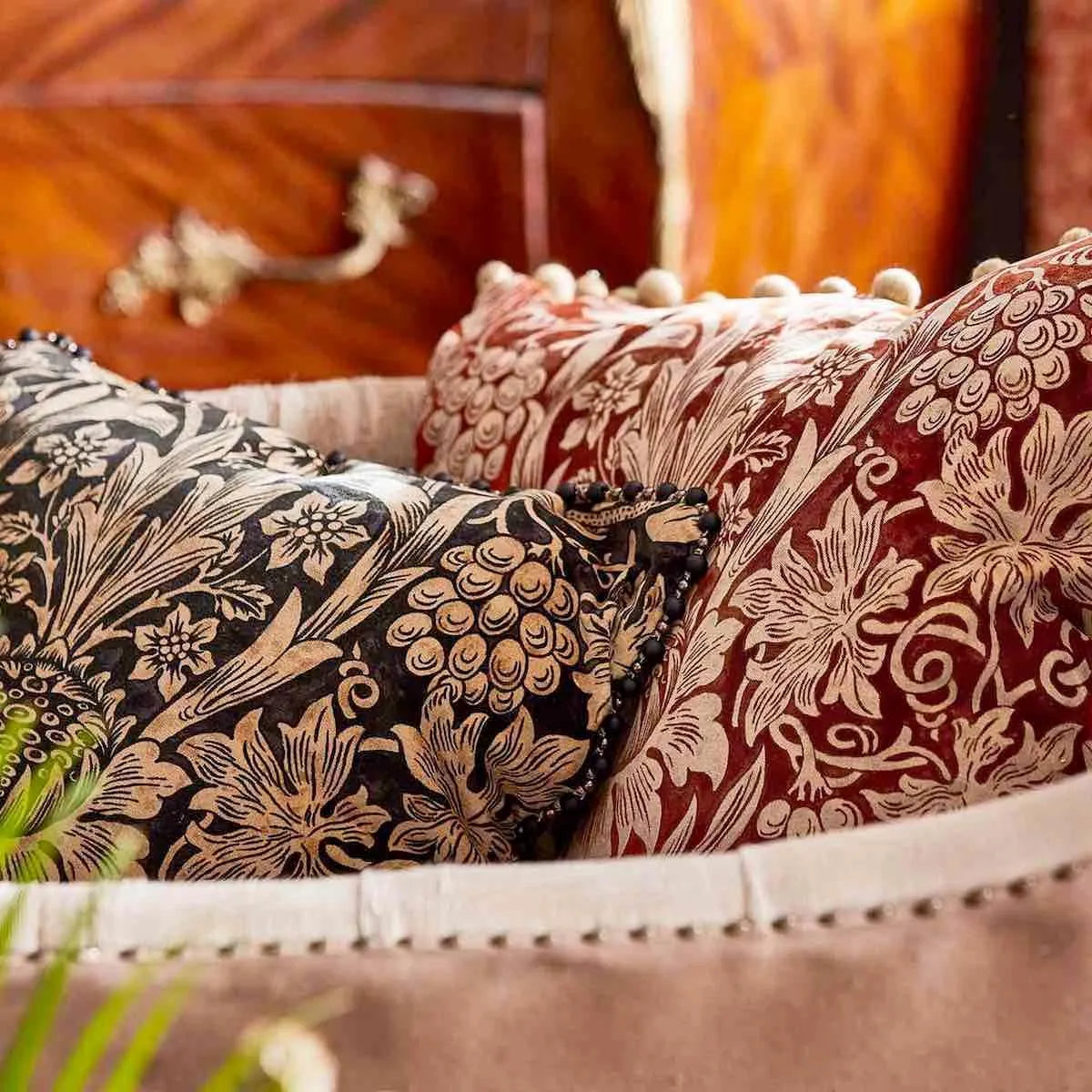 Sunflower Velvet Maple/Lichen Fabric - Morris & Co