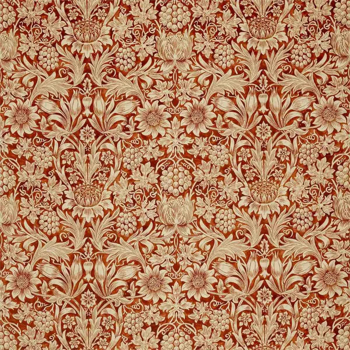Sunflower Velvet Saffron/Vellum Fabric - Morris & Co