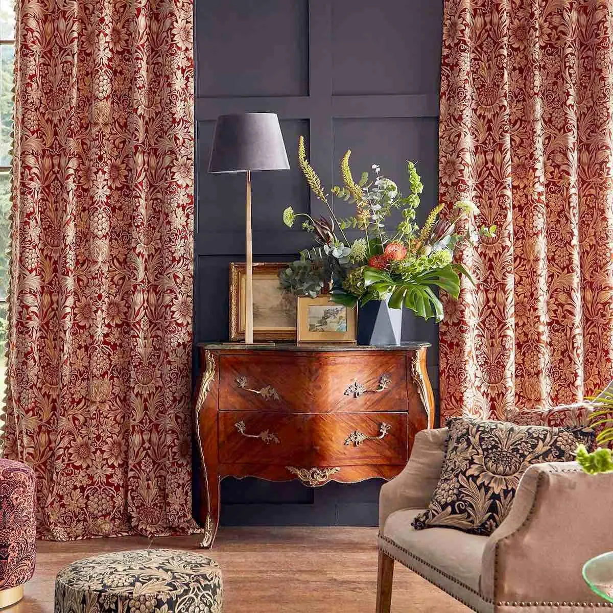 Sunflower Velvet Maple/Lichen Fabric - Morris & Co