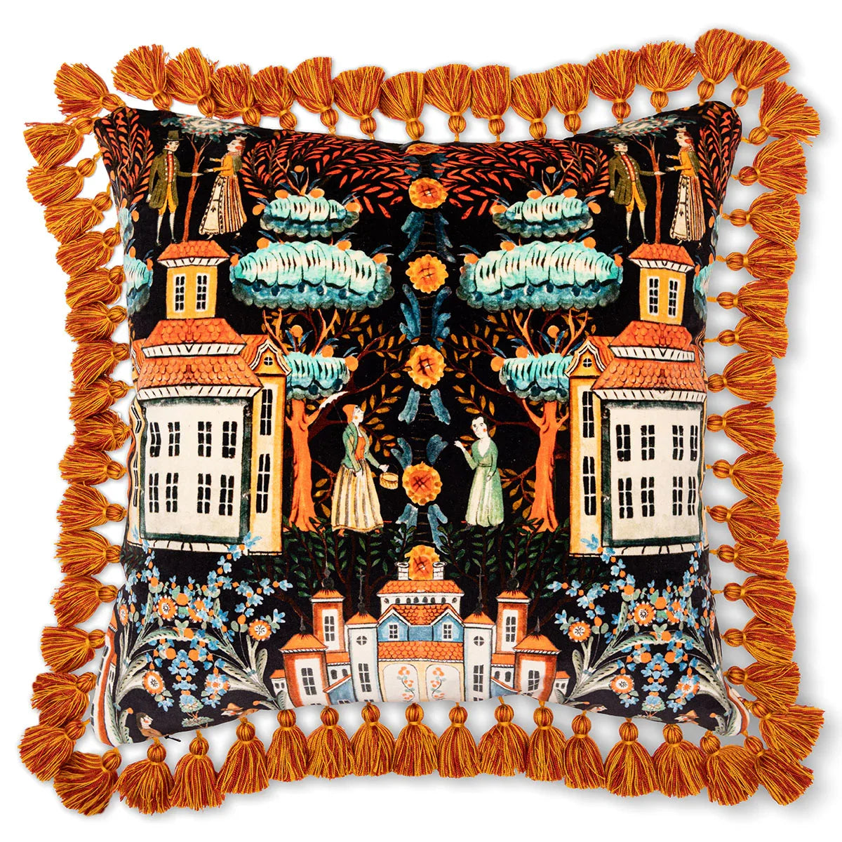 Tales Of Tyrol Peat Black Velvet Cushion - Mind The Gap