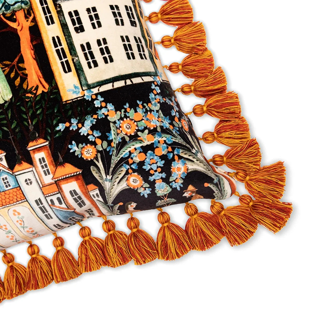 Tales Of Tyrol Peat Black Velvet Cushion - Mind The Gap