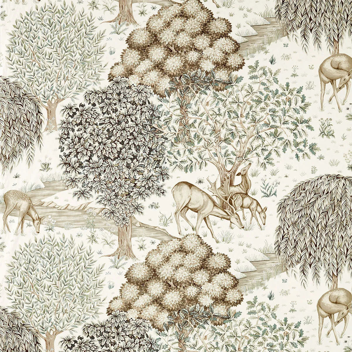 The Brook Wide Width Fabric - Morris & Co