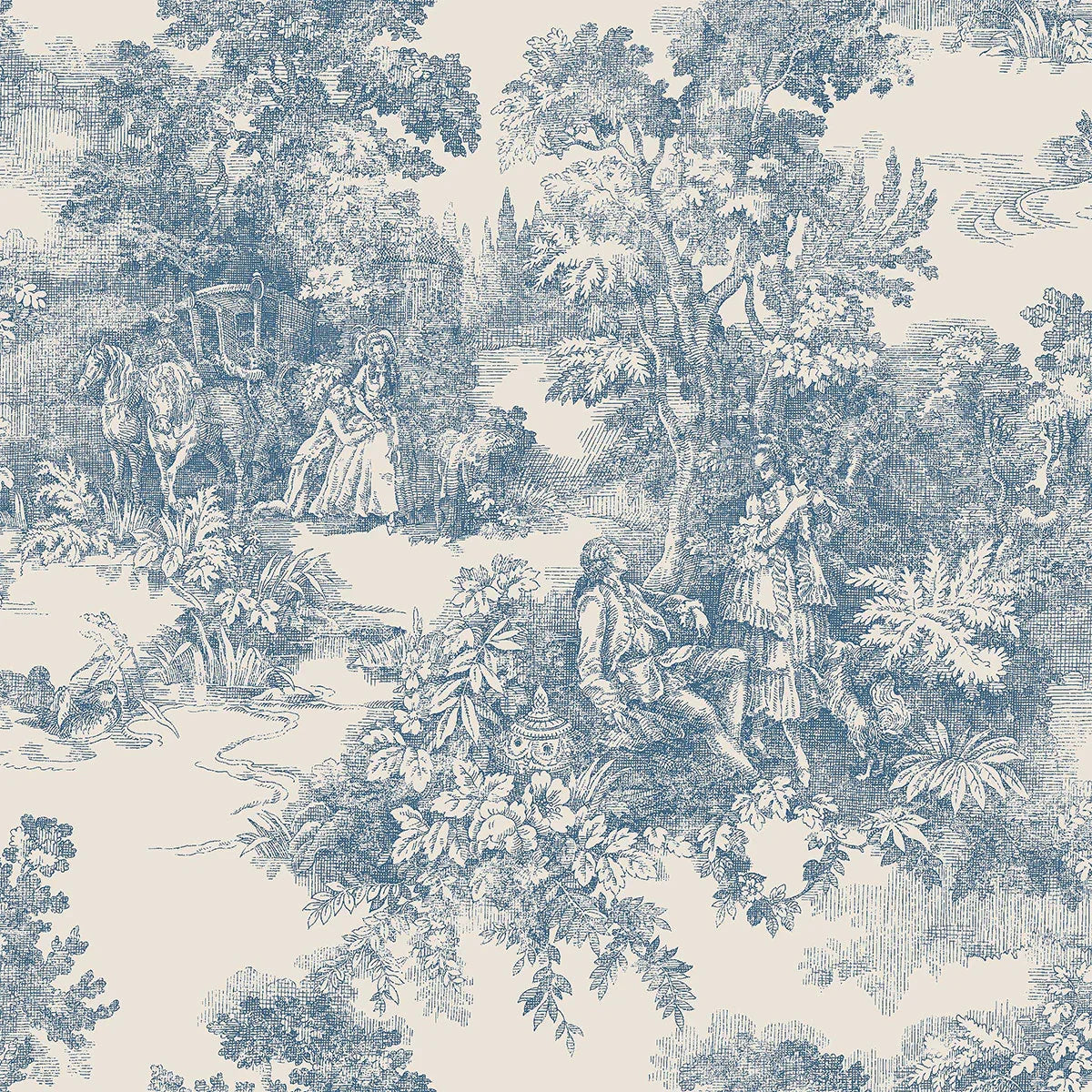 Toile de Jouy Wallpaper - Borastapeter