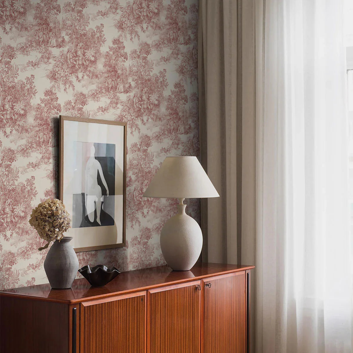 Toile de Jouy Wallpaper - Borastapeter