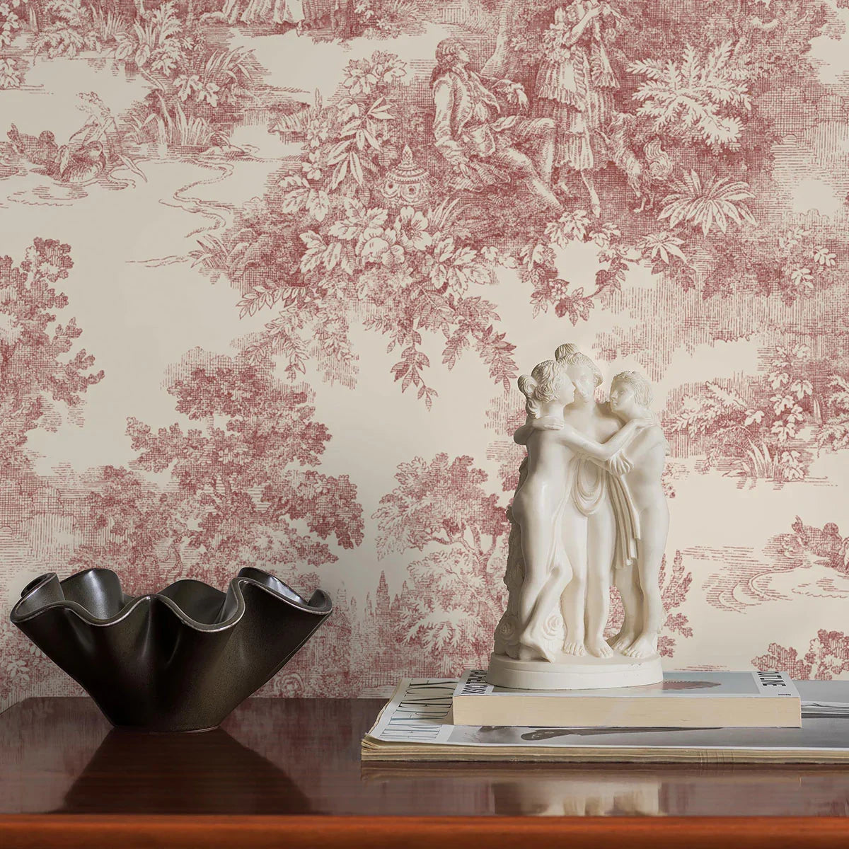Toile de Jouy Wallpaper - Borastapeter