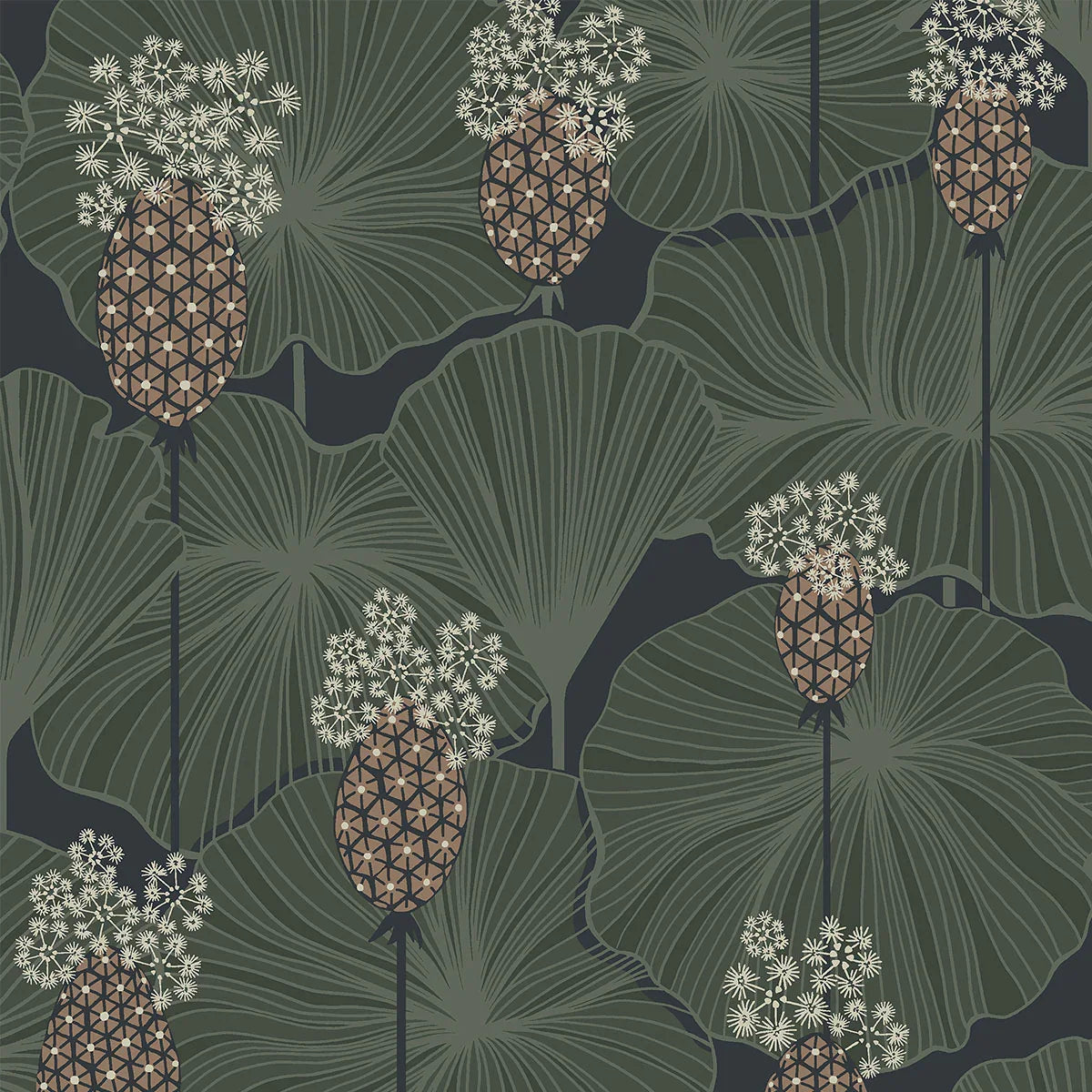 Umbrella Leaves Wallpaper - Borastapeter