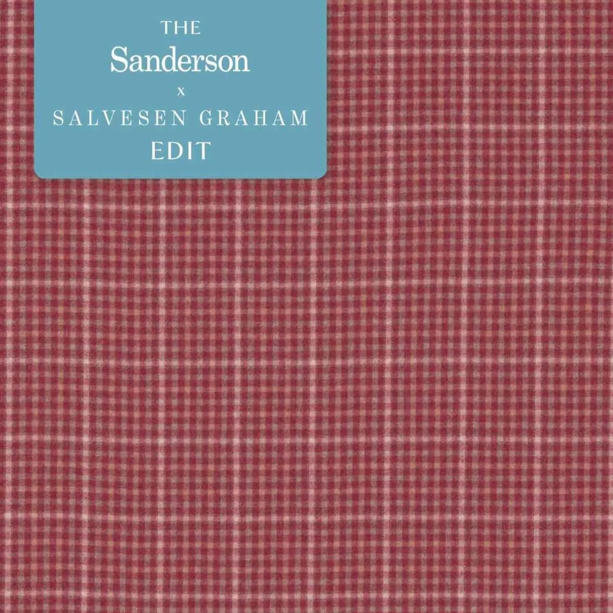 Langtry Cherry/Biscuit Fabric - Sanderson X Salvesen Graham