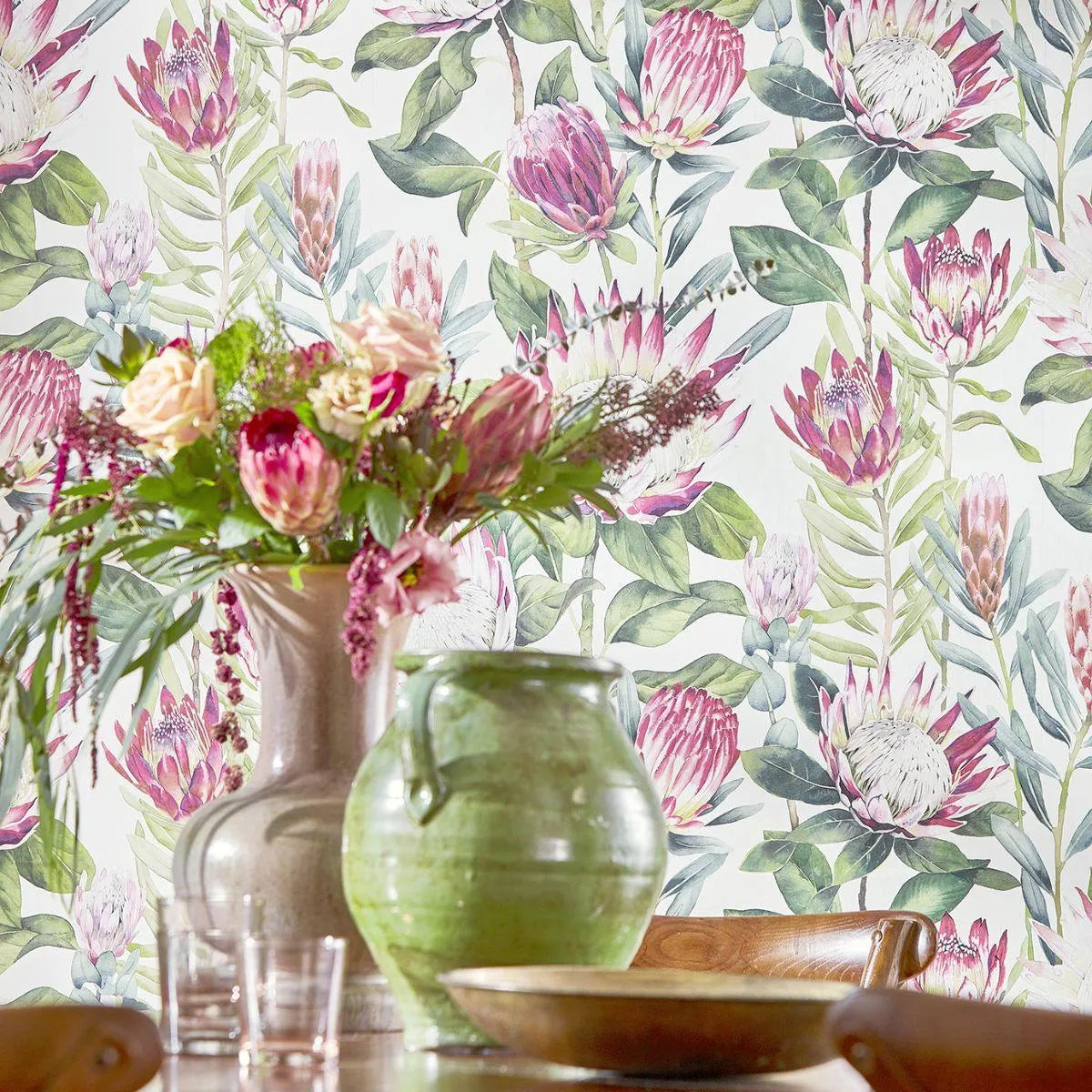King Protea Wallpaper - Sanderson